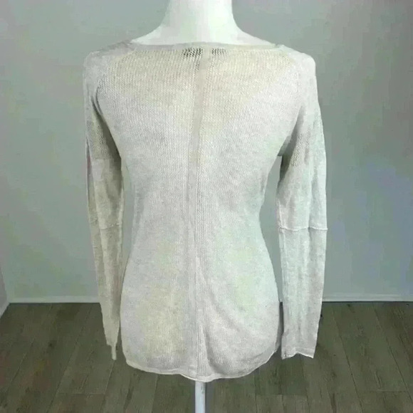 Belldini Cream Long Sleeve Top with Mesh Back Size S - Picture 4 of 11